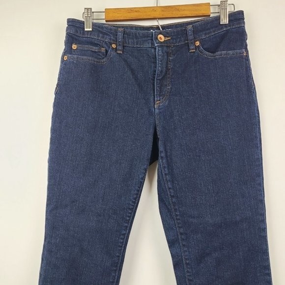 Land's End Mid Rise Crop Blue Jean Womens Sz 8 - Picture 2 of 14